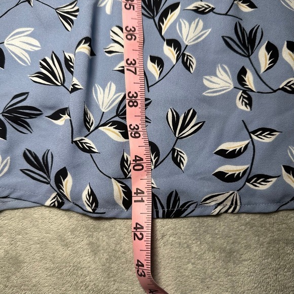 J Jill Wearever Shift Dress Women Size XL Blue Floral Ruffle Cottagecore Boho - Picture 8 of 12